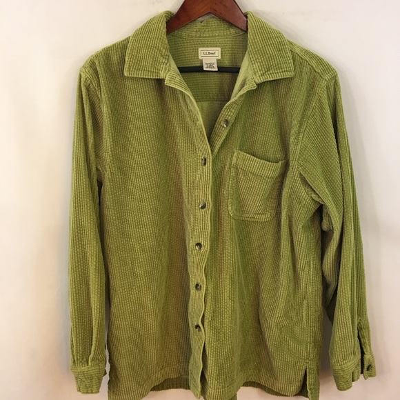Ll Bean Corduroy Top L Ladies Button 